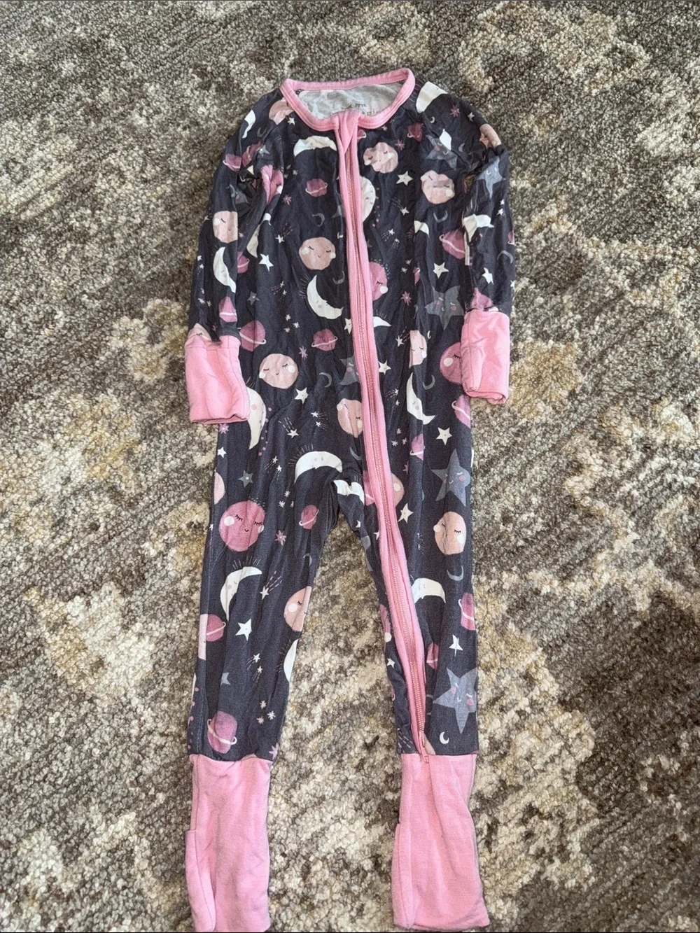 Little Sleepies pink space bamboo